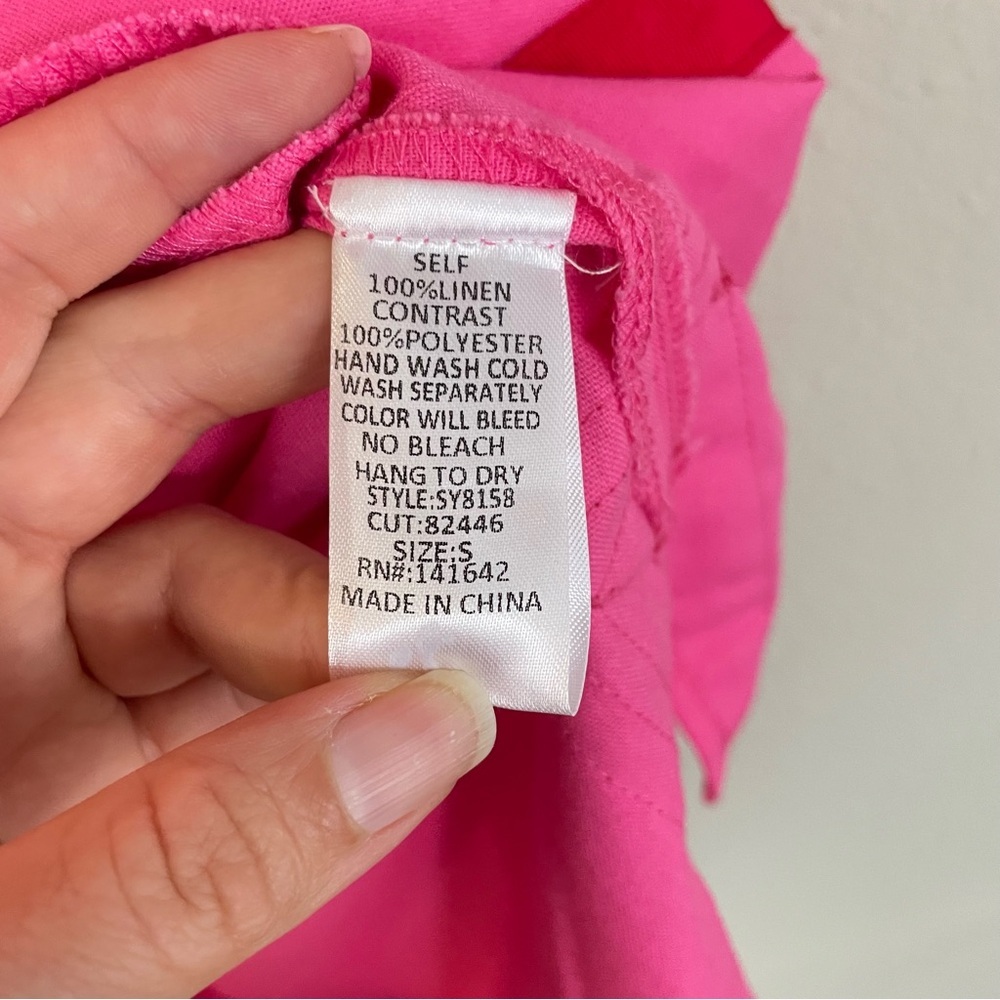 NWT She + Sky Pink‎ 100% Linen Full Sail Dress Size Small - Picture 10 of 14